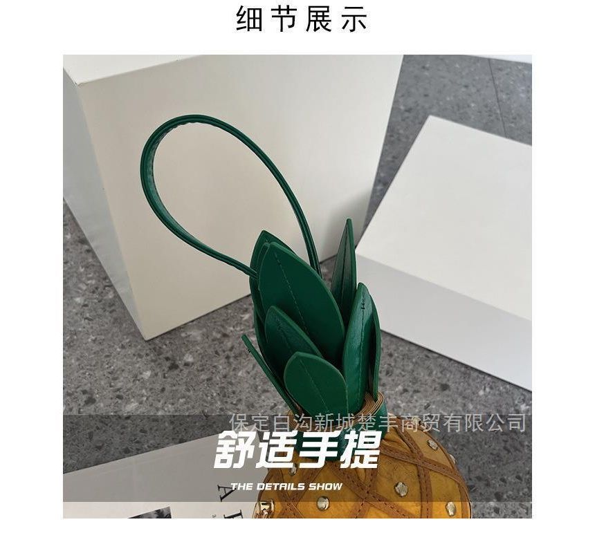 Box Pineapple Shaped Crossbody Bag