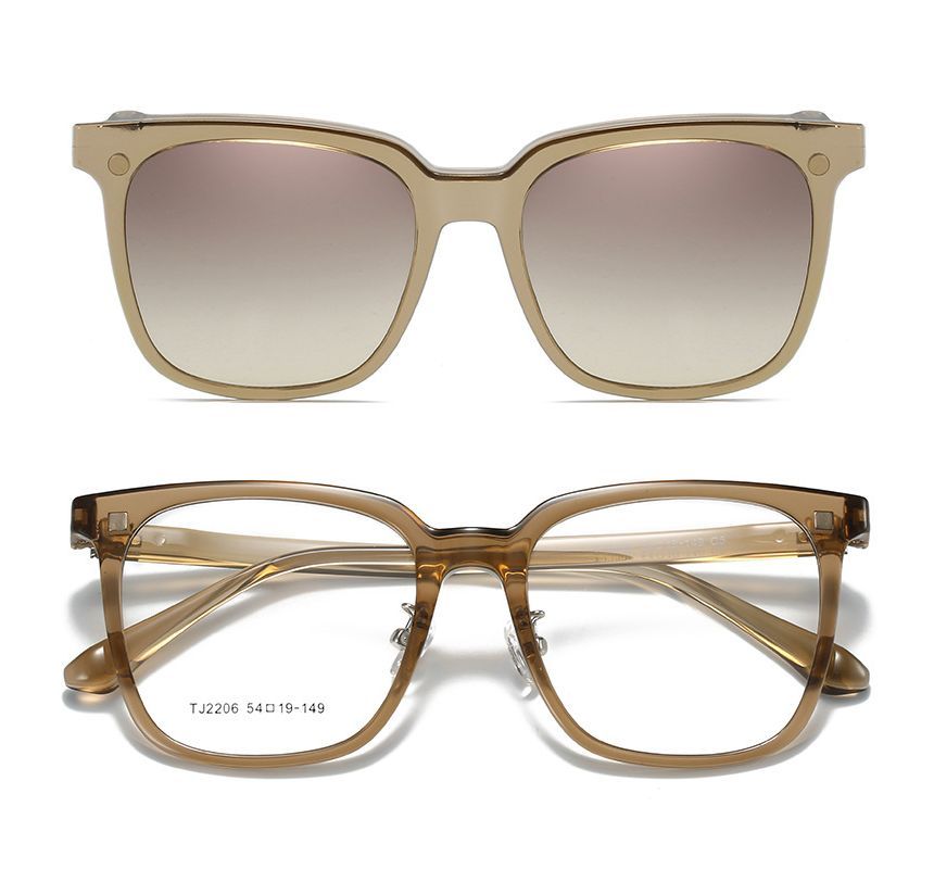 On Square Sunglasses Magnetic with Snap Glasses