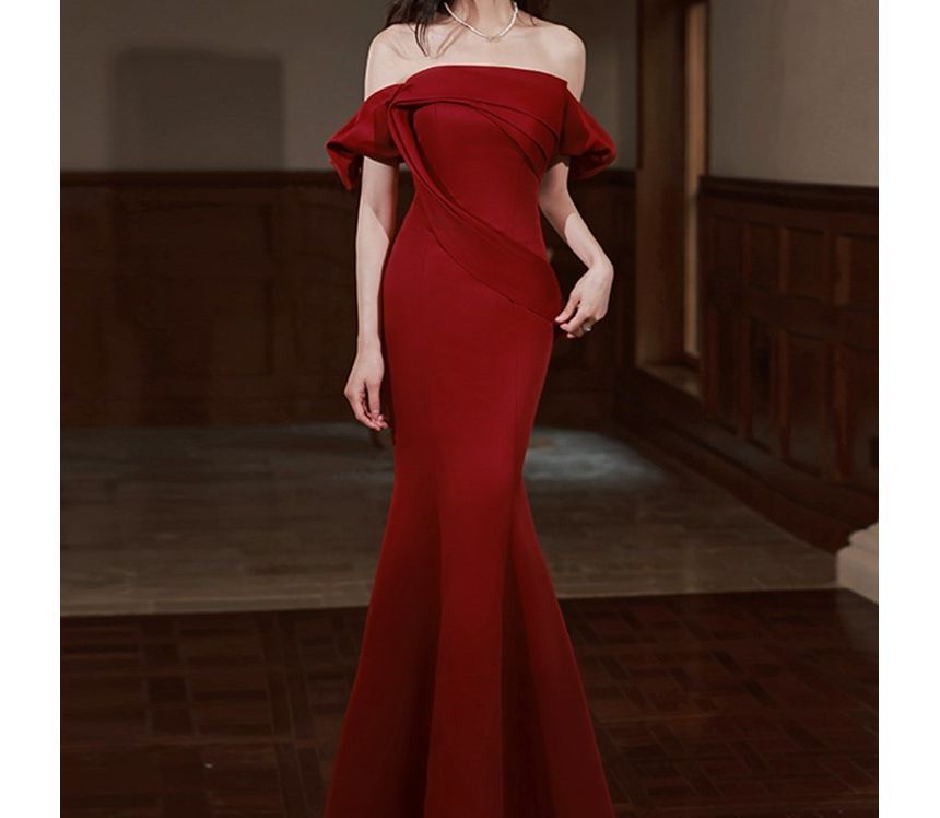 Evening Mermaid Off-Shoulder Gown