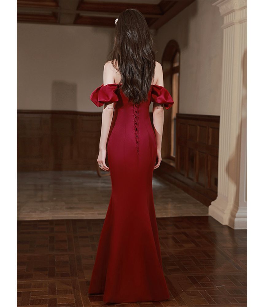 Evening Mermaid Off-Shoulder Gown