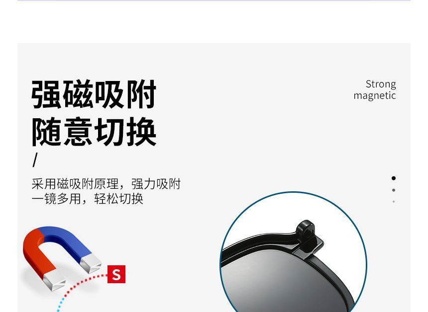Glasses Sunglasses Magnetic Snap Round with On