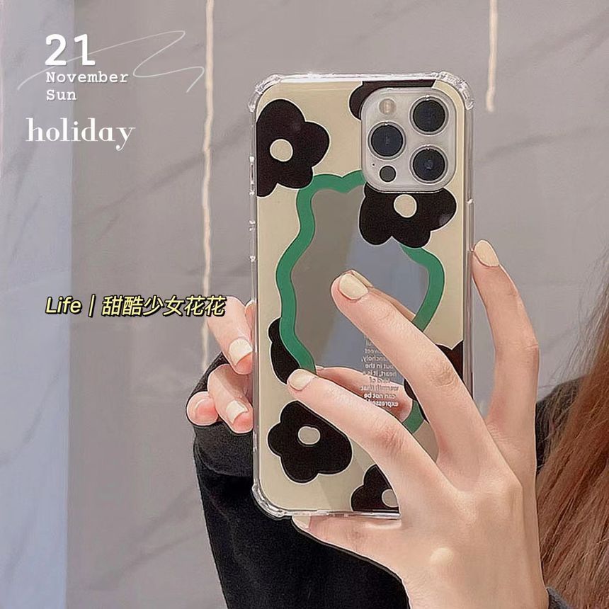 Case Mirrored Floral Phone