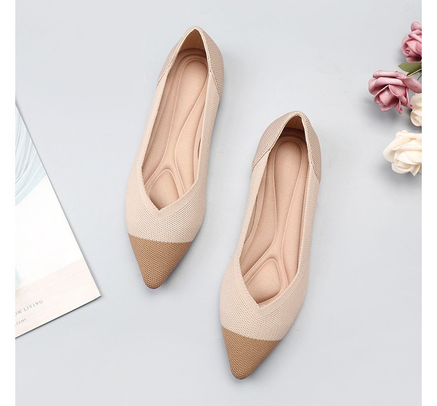 Knit Flats Pointy-Toe
