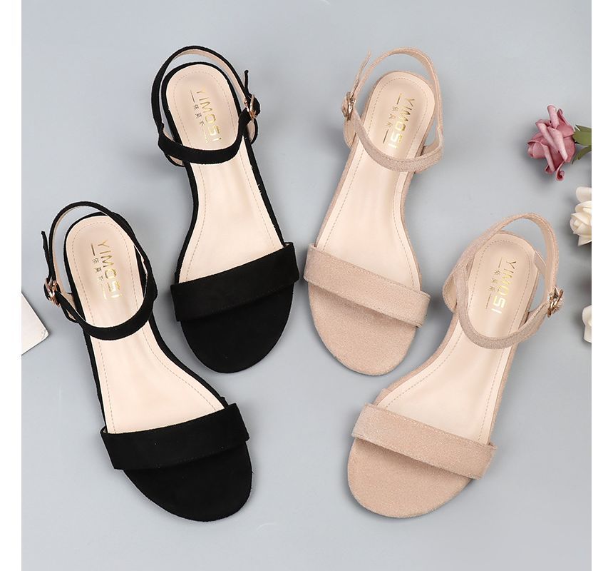 Sandals Block Heel Plain