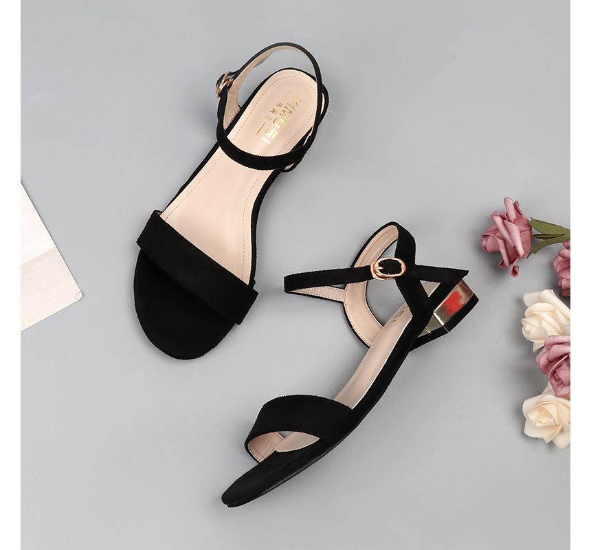 Sandals Block Heel Plain