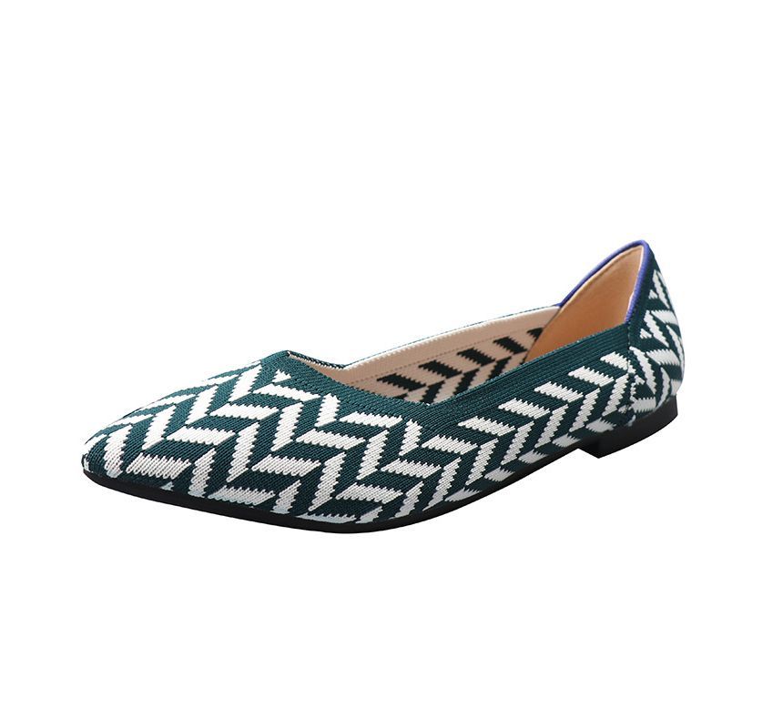 Pointy-Toe Knit Flats