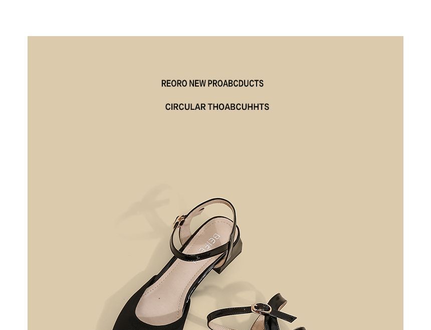 Heel Pointy-Toe Sandals Strap Ankle Chunky