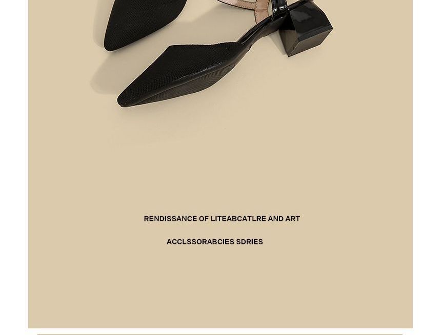 Heel Pointy-Toe Sandals Strap Ankle Chunky