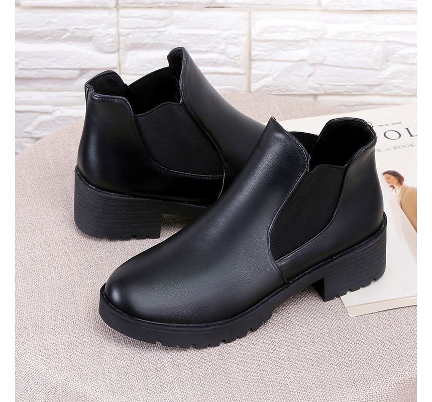 Leather Boots Faux Ankle