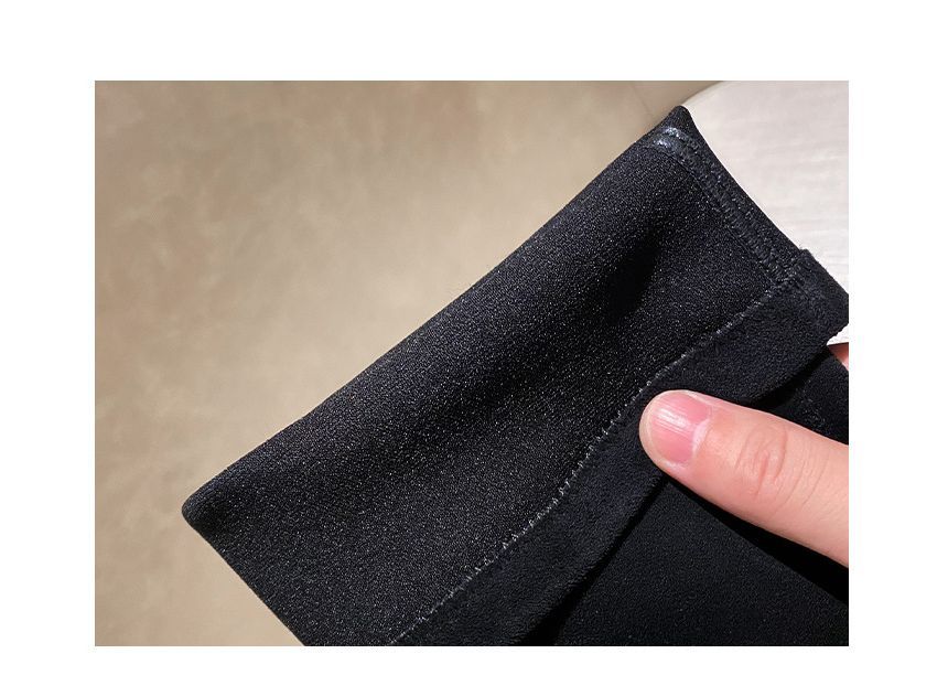 Panel Boots Quilted Square-Toe Block Heel Knee-High