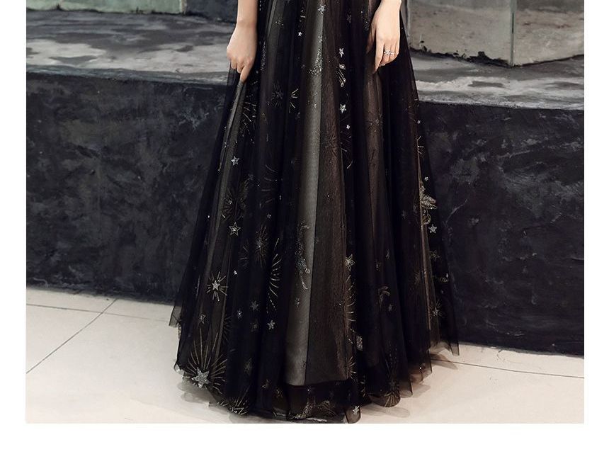 Print Gown A-Line Evening Star Off-Shoulder