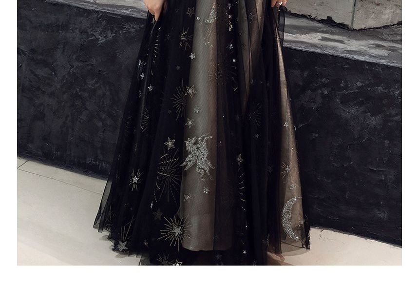 Print Gown A-Line Evening Star Off-Shoulder