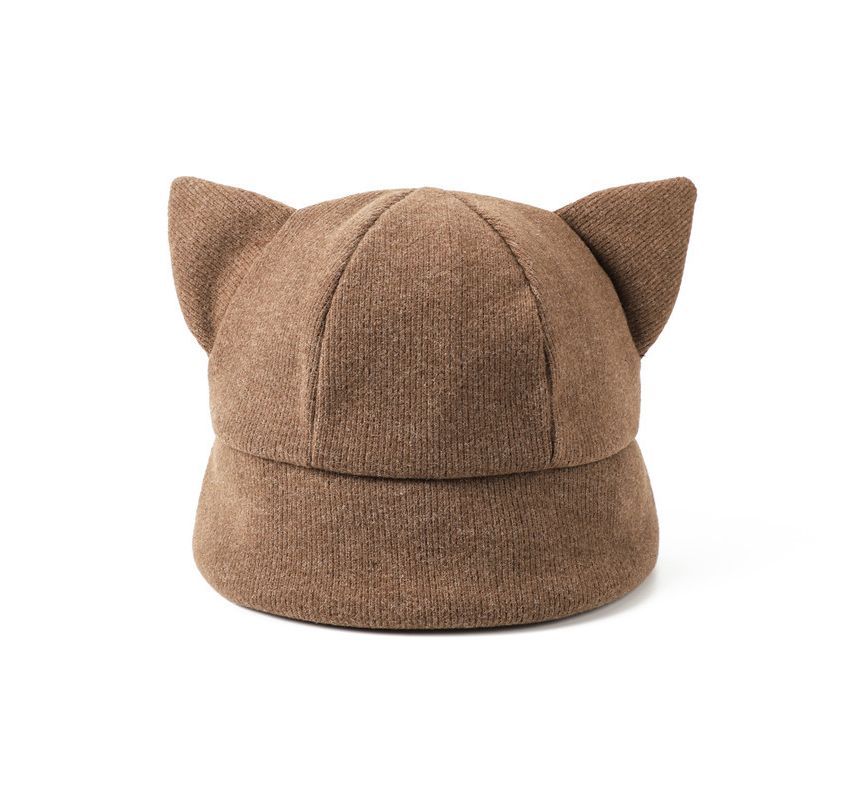 Ear Bucket Hat Cat Knit
