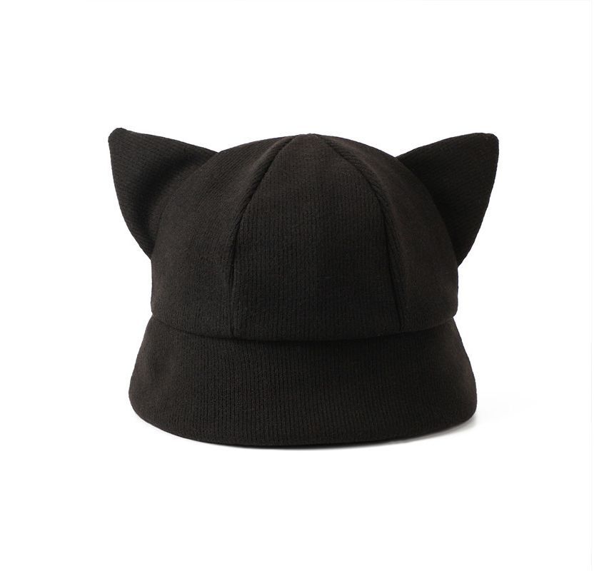 Ear Bucket Hat Cat Knit