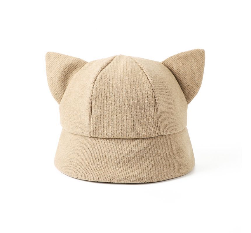 Ear Bucket Hat Cat Knit