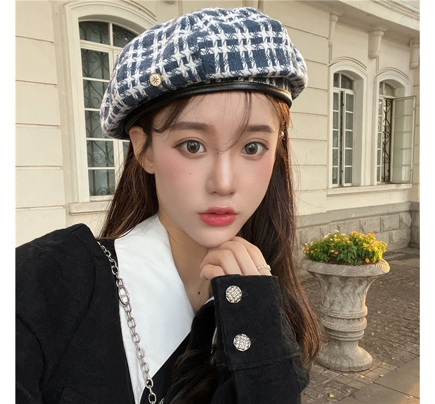 Plaid Hat Beret