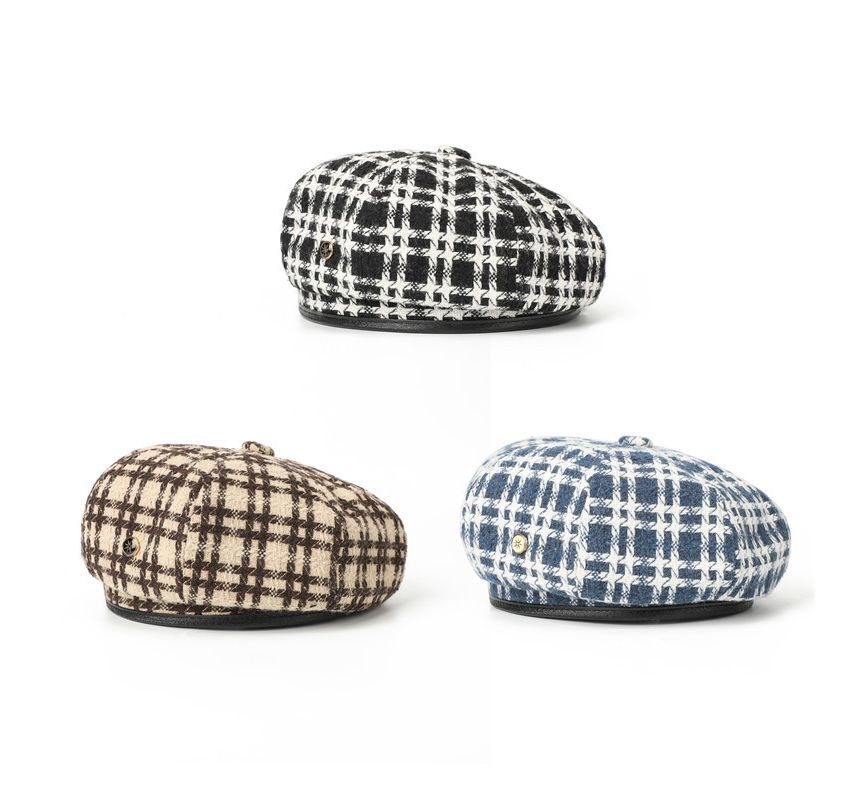 Plaid Hat Beret