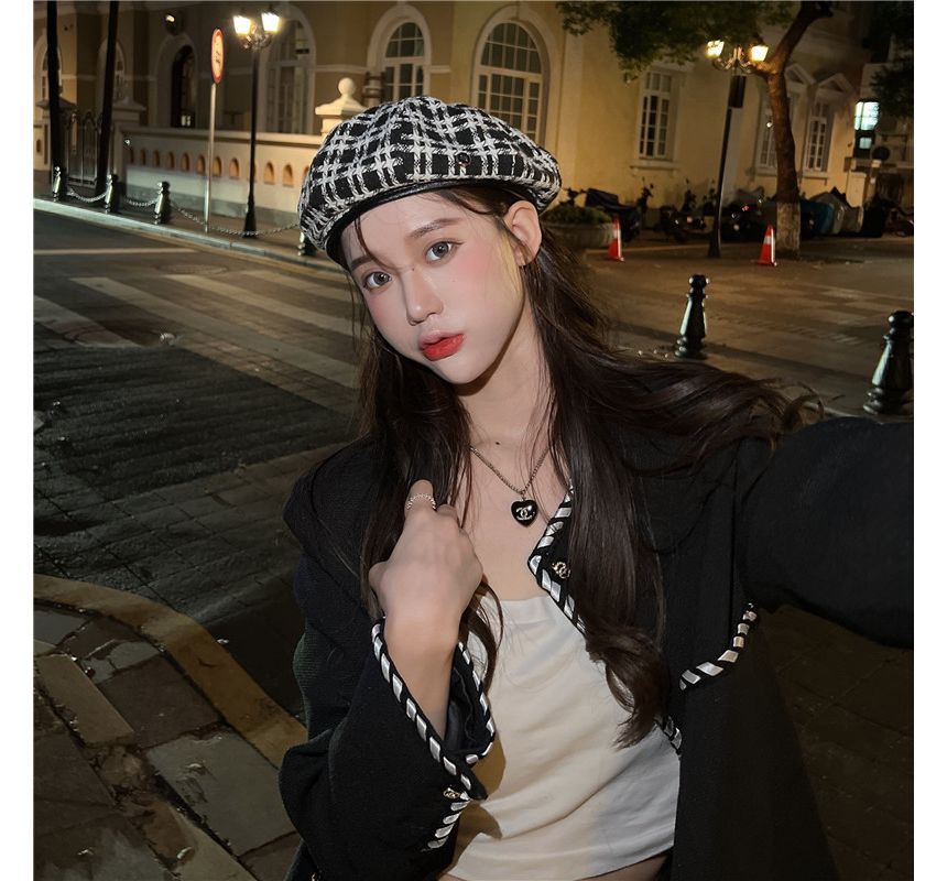 Plaid Hat Beret