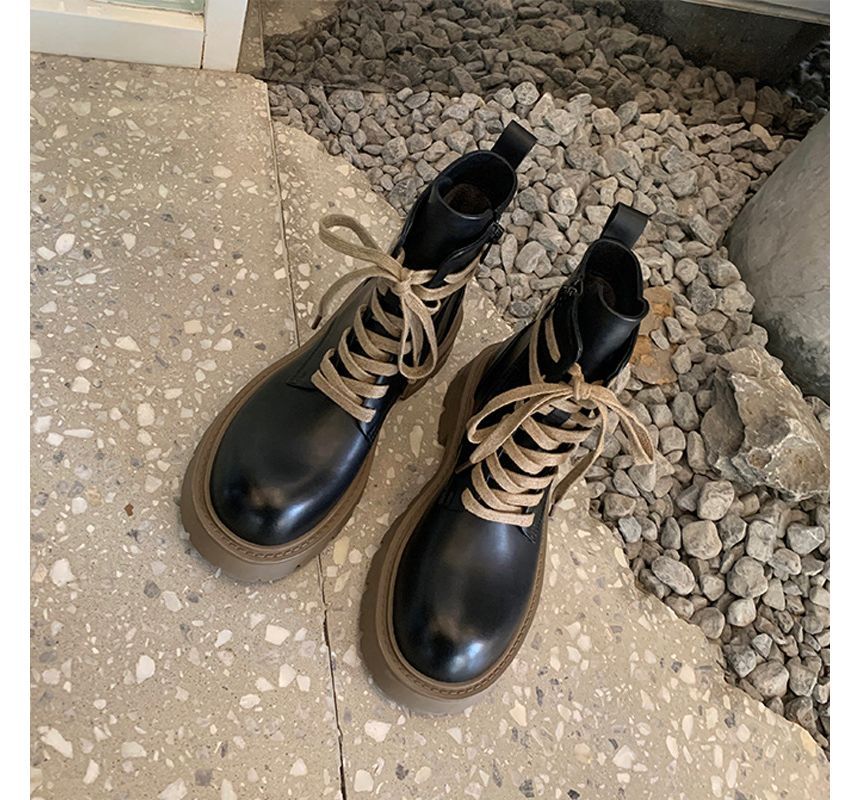 Chunky-Heel Short Boots Color Block