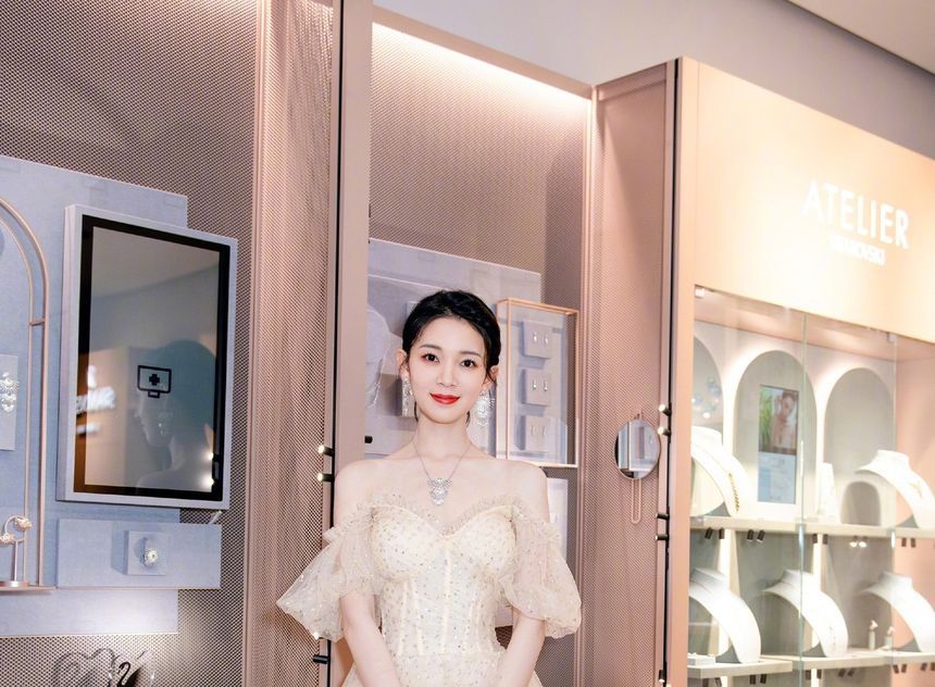 Sequin Gown Shoulder Off Tiered Evening A-Line Short-Sleeve Mesh