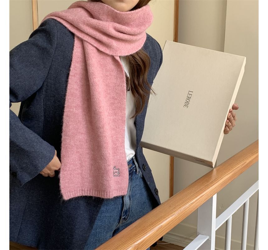 Embroidered Rabbit Scarf