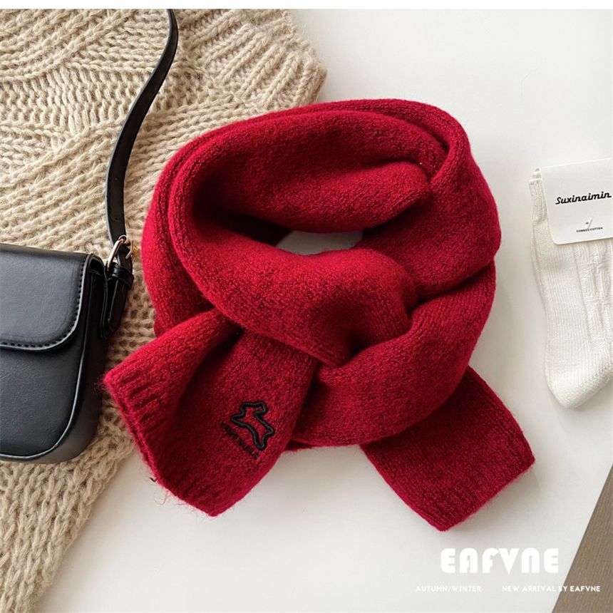 Embroidered Rabbit Scarf