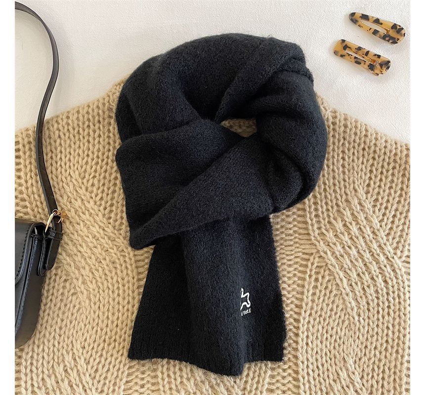 Embroidered Rabbit Scarf