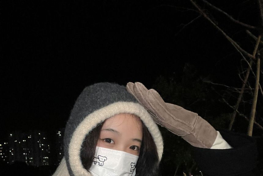 Knit Balaclava Two-Tone Hat