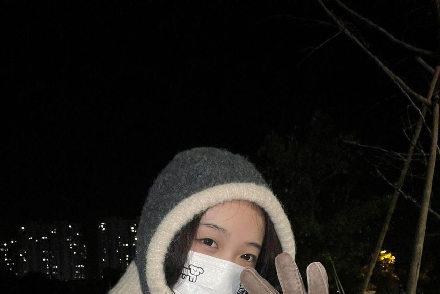 Knit Balaclava Two-Tone Hat