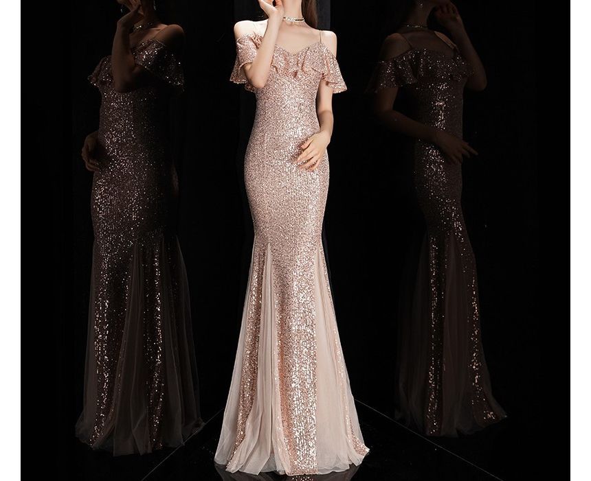 (Various Sequined Designs) Evening Mermaid Gown