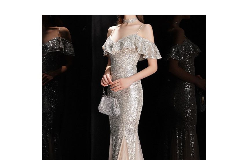 (Various Sequined Designs) Evening Mermaid Gown