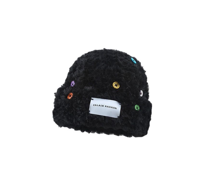 Plain Fluffy Applique Beanie