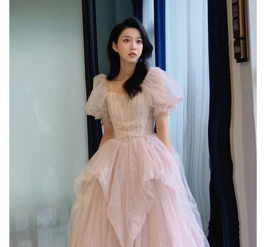 Ball Puff-Sleeve Gown Evening