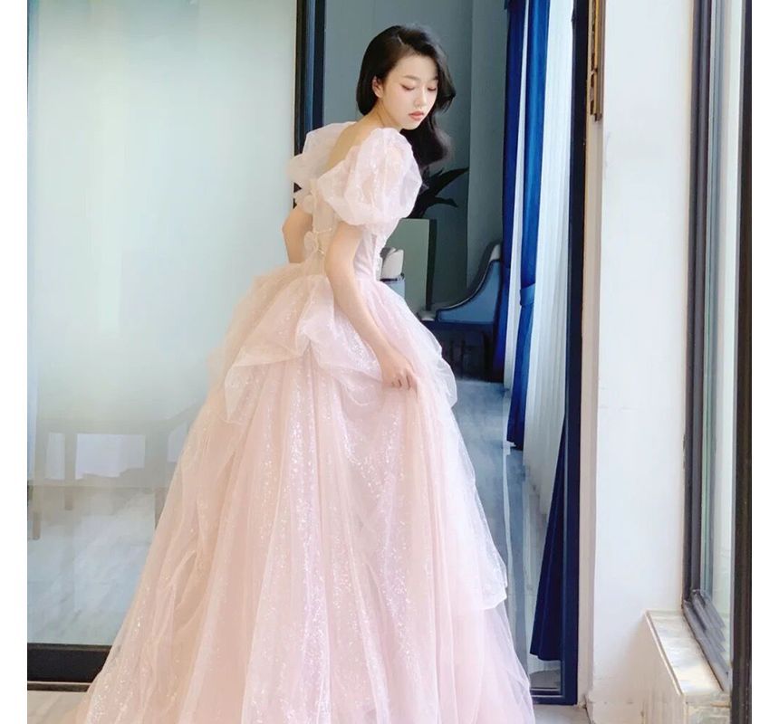 Ball Puff-Sleeve Gown Evening