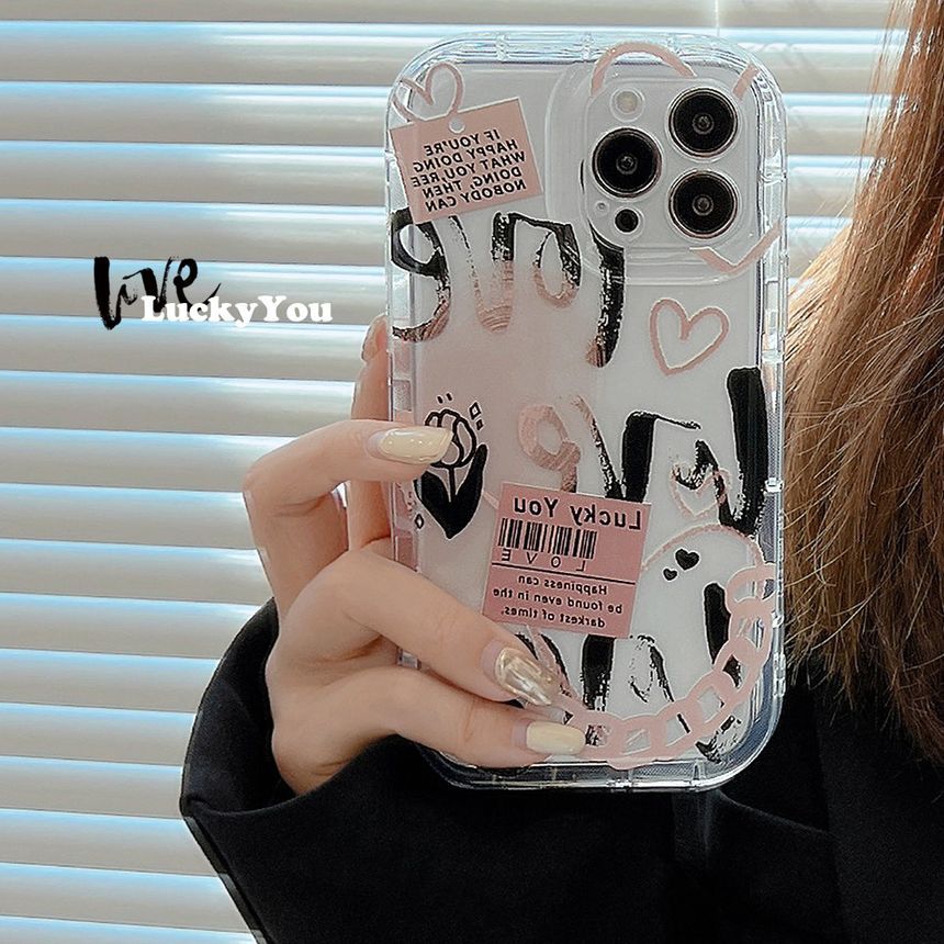 Transparent Lettering Case Phone