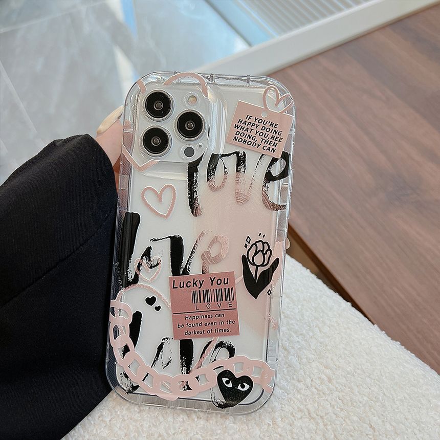 Transparent Lettering Case Phone