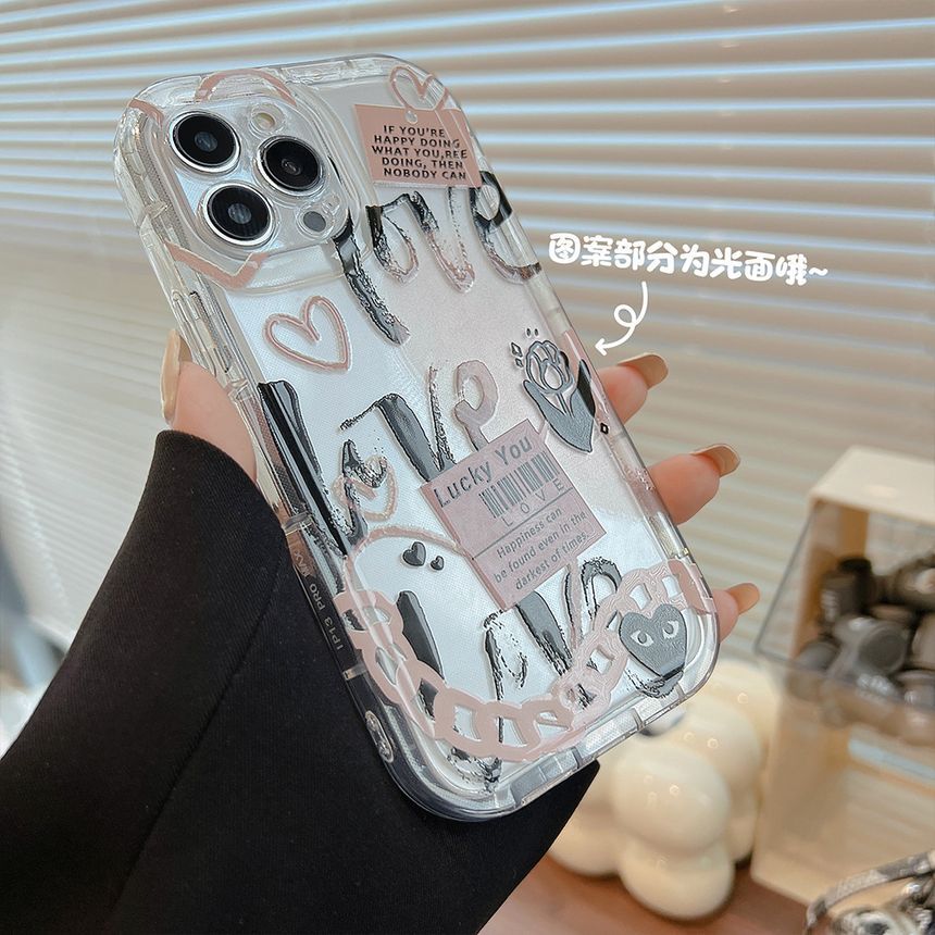 Transparent Lettering Case Phone