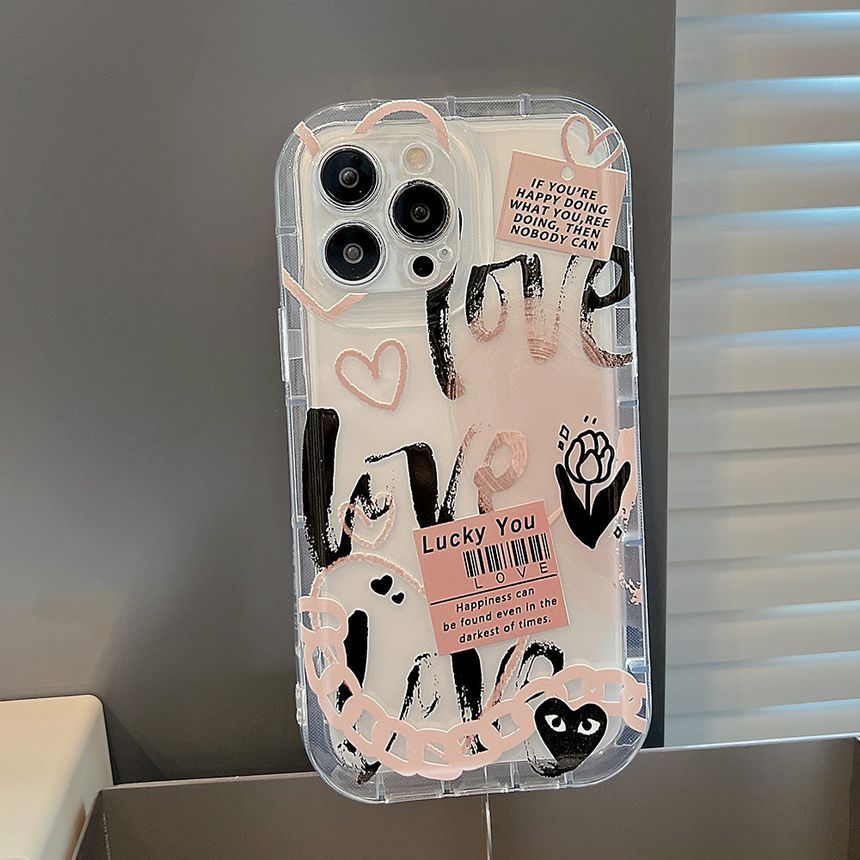 Transparent Lettering Case Phone
