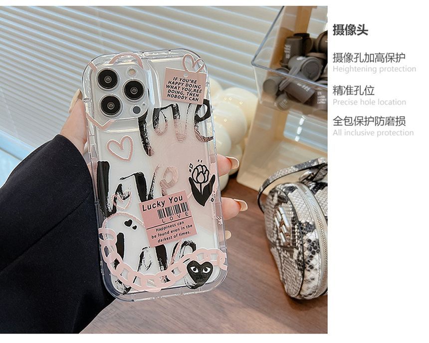 Transparent Lettering Case Phone