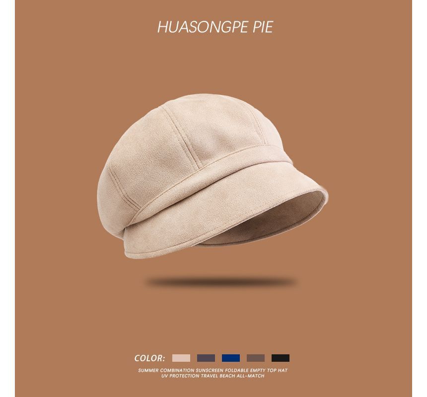 Newsboy Faux Suede Cap Plain