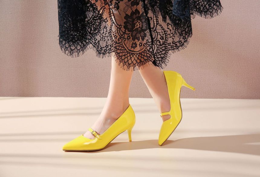 Pointed Jane Pumps Toe Kitten Heel Mary