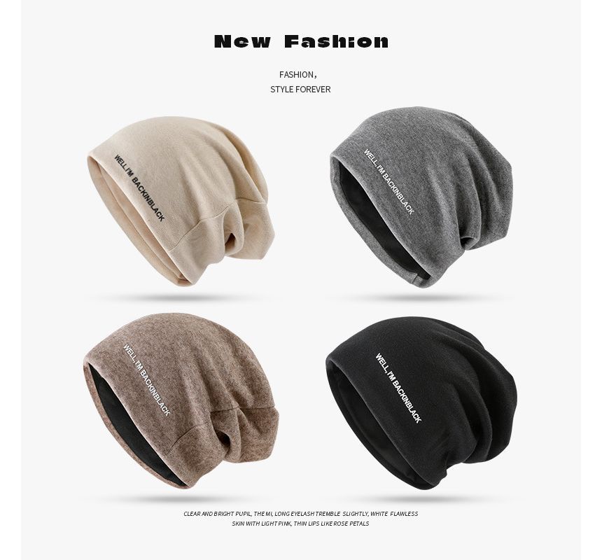 Lettering Beanie Knit