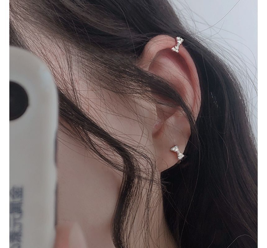 Rhinestone Bow Cuff Ear