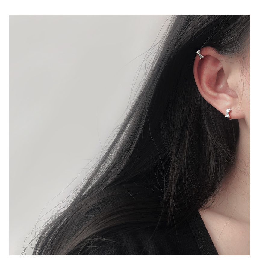 Rhinestone Bow Cuff Ear