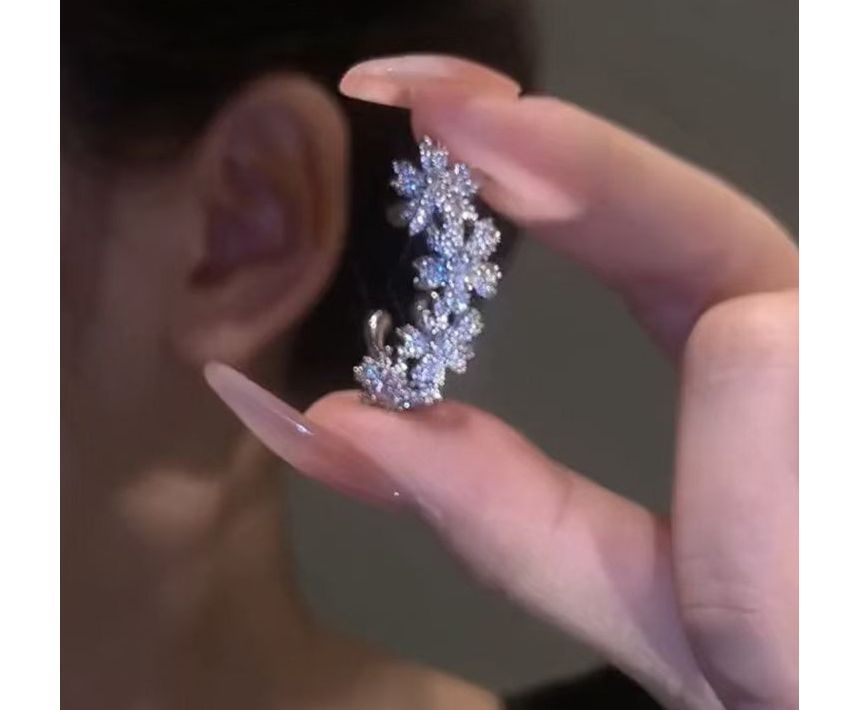 Cuff Ear Floral Rhinestone