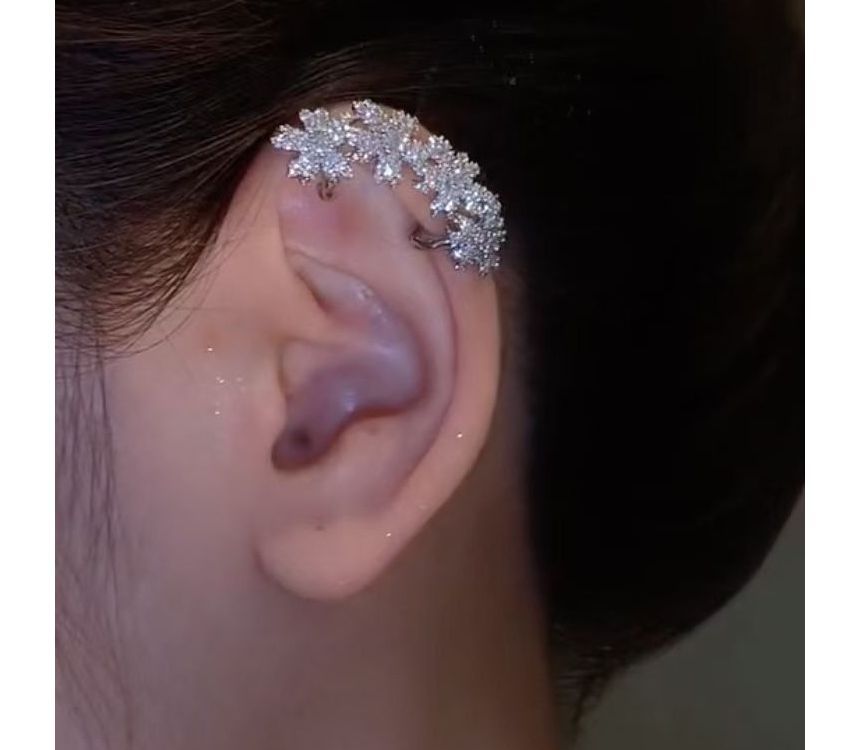 Cuff Ear Floral Rhinestone