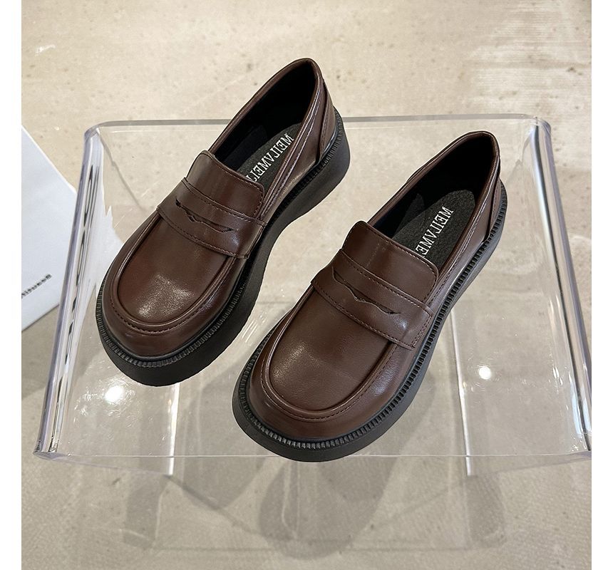 Loafers Faux Leather Platform