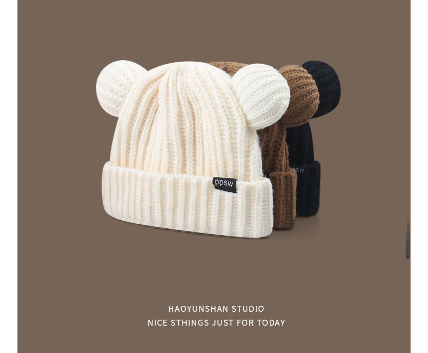 Ear Knit Beanie Bear