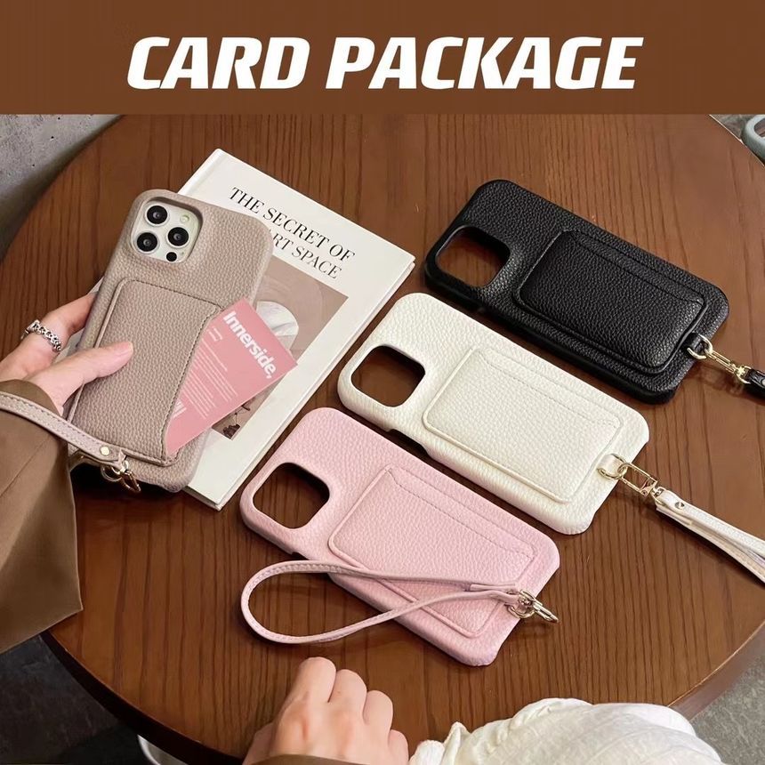 Phone Holder Leather Case Faux Card