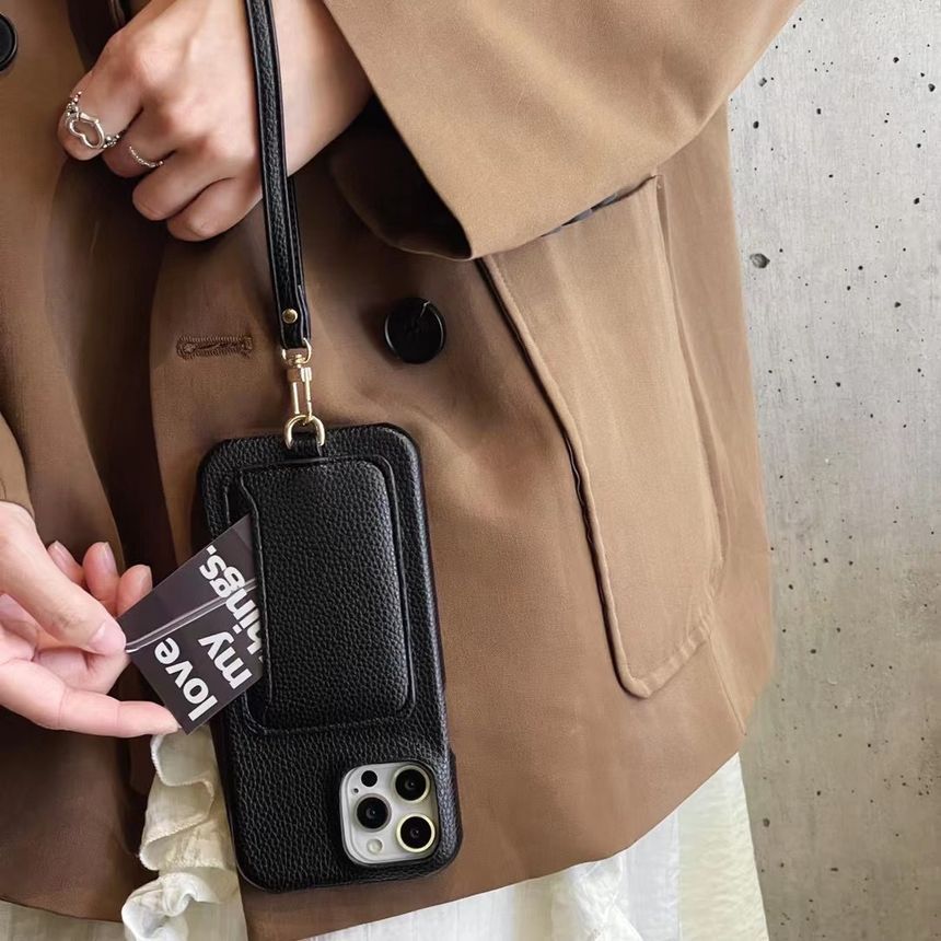 Phone Holder Leather Case Faux Card